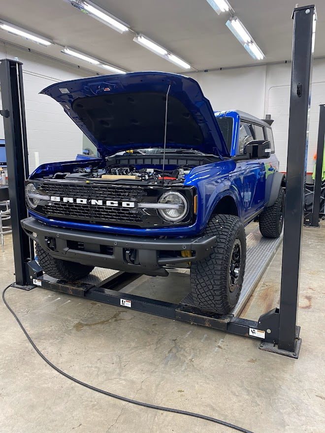 Ford Bronco on the lift