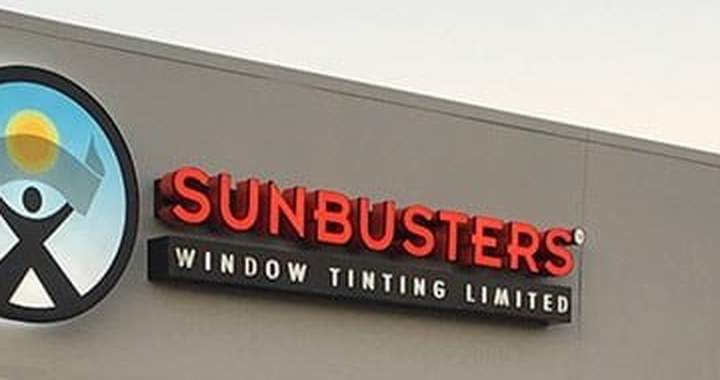 The red letters on the Sunbusters building