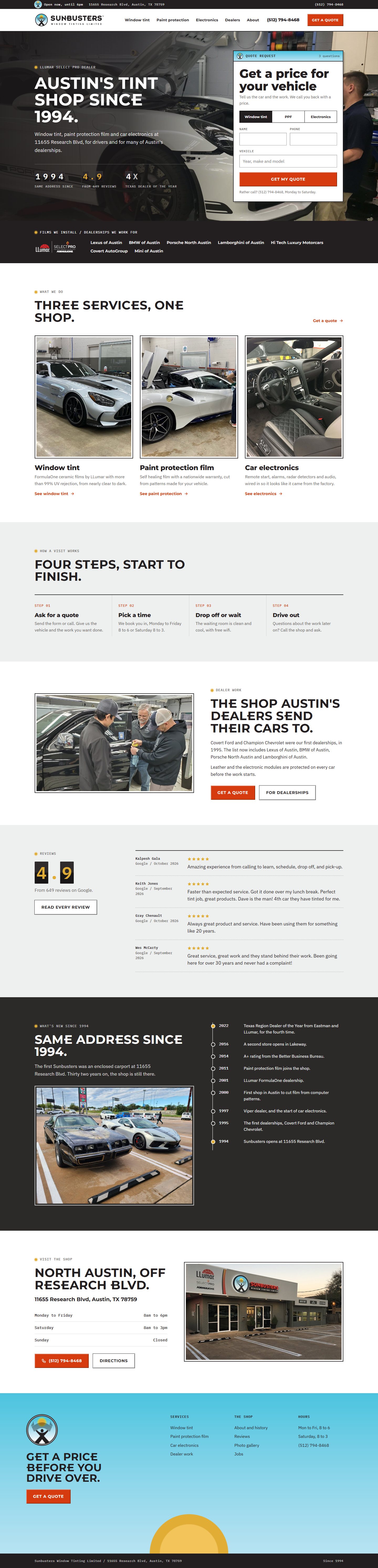 Homepage design, desktop